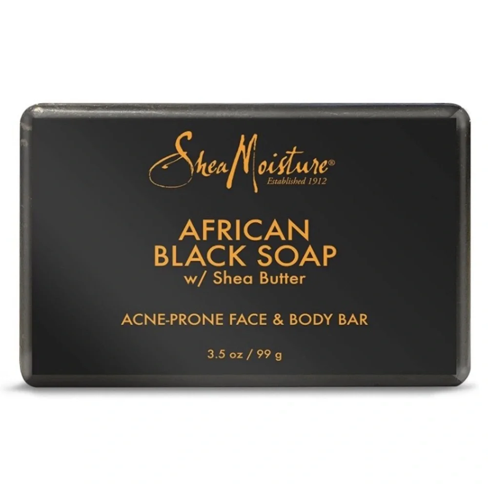 New Shea Moisture African Black Soap Bar Acne Prone & Troubled Skin